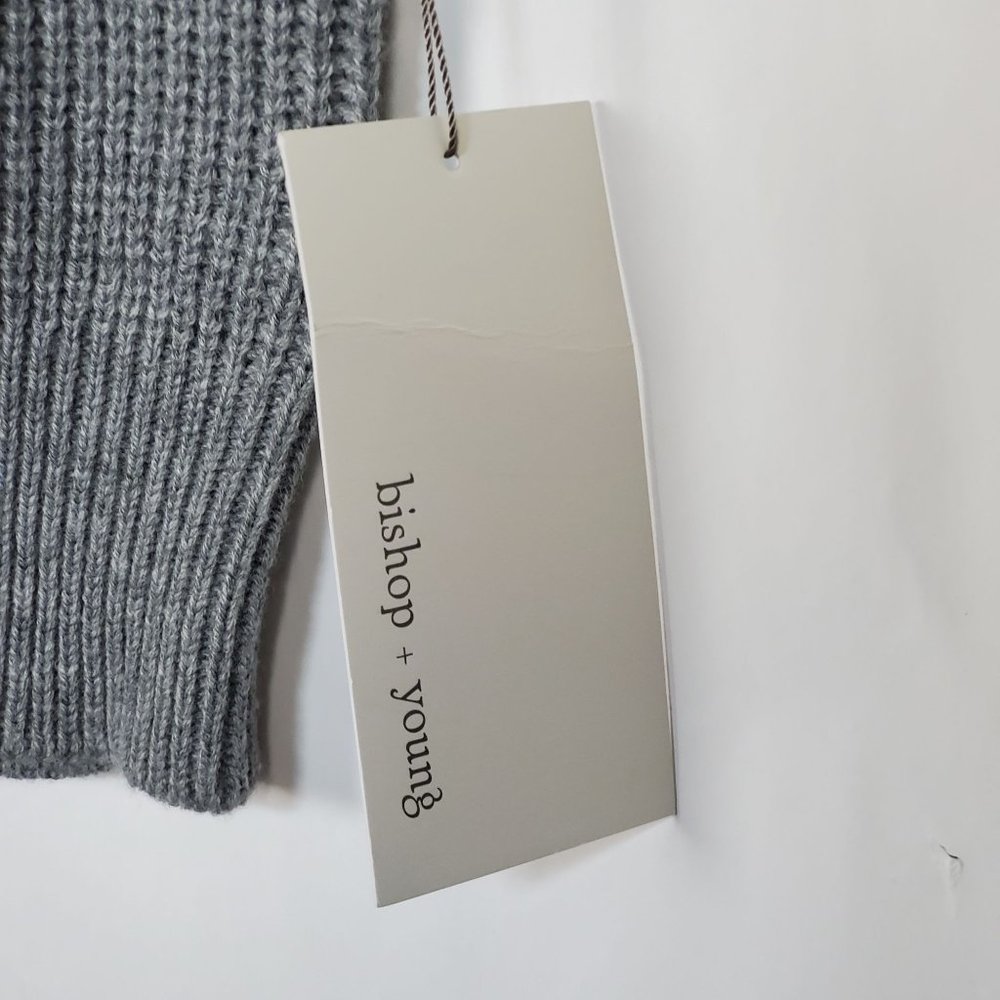 Bishop + Young Womens sweater sz L Max Shoulder Pad Gray NWT - Picture 4 of 10